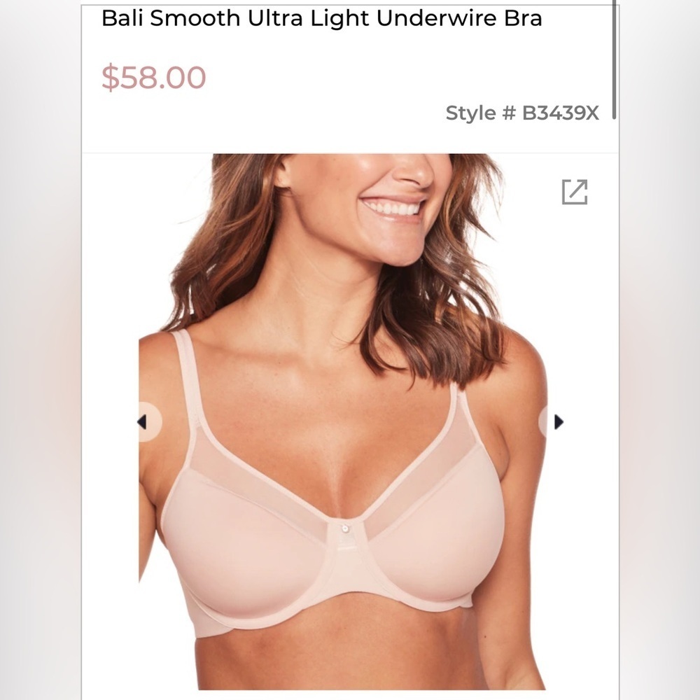 Bali Smooth Ultra Light Underwire Bra . New